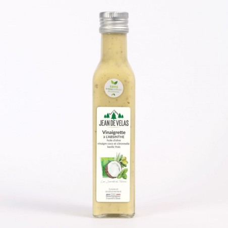 Vinaigrette à l'Absinthe, Huile d'Olive, Vinaigre Coco et Citronnelle, Basilic frais